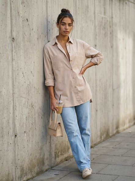 Beżowa koszula bawełniana