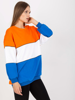 Pomarańczowo-niebieska dresowa bluza basic oversize RUE PARIS 