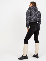 Hurt Czarna krótka puchowa kurtka pikowana bez kaptura