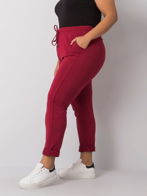 Bordowe spodnie dresowe plus size Alva