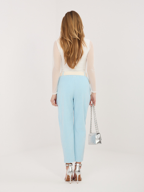 Jasnoniebieskie damskie spodnie cigarette z sztruksu