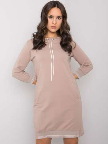 Dunkelbeige Baumwollkleid Sinead RUE PARIS.