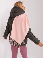 Hurt Jasnoróżowy szal damski z dzianiny