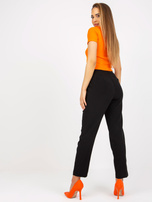 Hurtownia online Czarne spodnie z materiału z wysokim stanem 