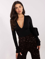 Czarna wizytowa bluzka z dziurami na kciuki