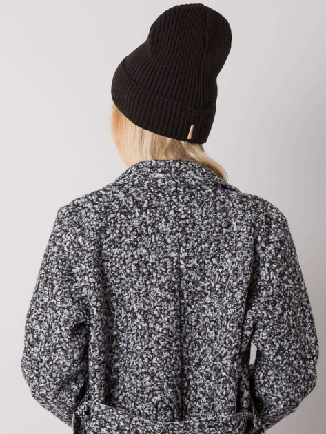 Czarna czapka damska z dzianiny RUE PARIS