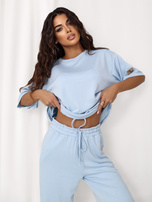 Jasnoniebieski komplet z miękkiego materiału RUE PARIS