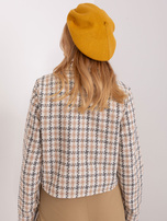 Hurtownia Musztardowy beret z kaszmirem