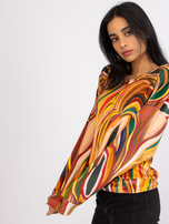 Żółta bluzka z dekoltem w serek Evelyne 