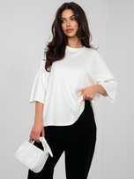 Biała bluzka basic z krótkim rękawem RUE PARIS 