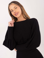 Czarna sukienka prążkowana Leticia RUE PARIS