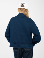 Granatowa jeansowa kurtka z kieszeniami RUE PARIS 