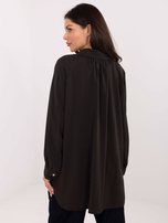 Czekoladowa koszula oversize z rozcięciami