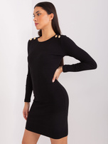 Hurt BASIC FEEL GOOD Czarna dopasowana sukienka w prążek