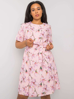 Różowa wzorzysta sukienka plus size Celene 