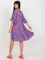 Hurt Turkusowo-różowa oversize sukienka z printami SUBLEVEL