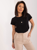 Hurt Czarny damski t-shirt z naszywką BASIC FEEL GOOD