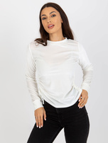 Hurt Ecru welurowa bluzka damska ze ściągaczami  