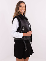 Hurt Czarna zimowa kamizelka typu ramoneska