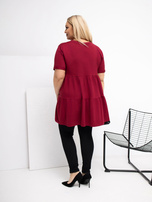 Bordowa damska bluzka plus size z bawełny
