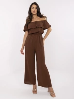 Brauner langer Jumpsuit im Spanischen Stil.