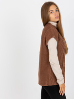 Hurt Brązowa kamizelka dzianinowa z warkoczami SUBLEVEL 