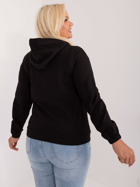 Hurtownia online Czarna bawełniana bluza plus size kangurka