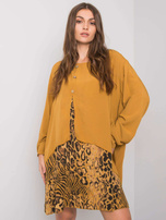 Musztardowa luźna sukienka Gracilyn