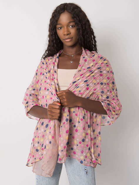 Beżowa chusta damska w grochy