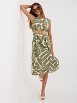 Zielona letnia sukienka z kieszeniami 