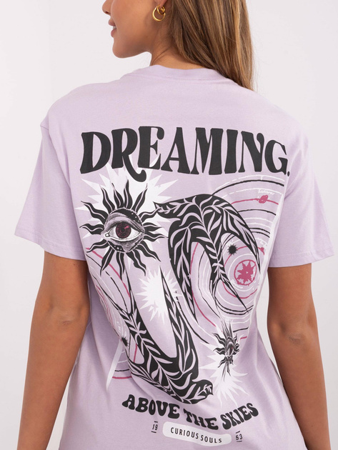 Hurt Liliowy t-shirt z nadrukiem na plecach SUBLEVEL