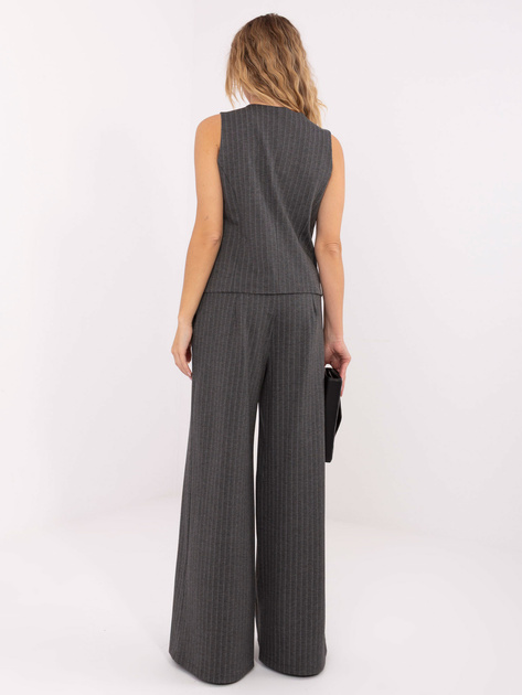 Ciemnoszare szerokie spodnie od garnituru RUE PARIS