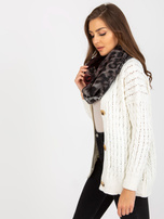 Hurt Czarno-czerwona chusta komin w zwierzęcy wzór 