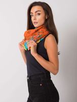 Pomarańczowa chusta z wiskozy we wzory