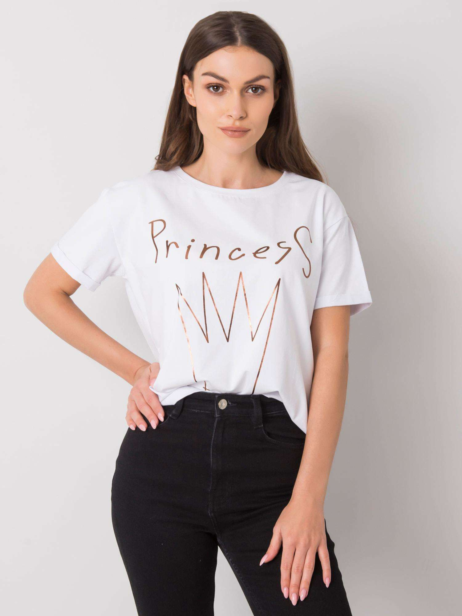 Biały t-shirt z nadrukiem Aosta