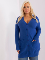 Hurt Ciemnoniebieski rozpinany kardigan plus size