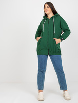 Hurt Ciemnozielona rozpinana bluza plus size z kapturem
