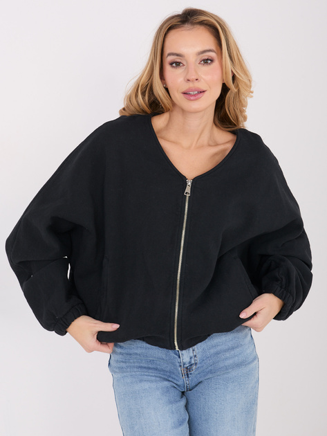 Czarna rozpinana bluza oversize z bawełny