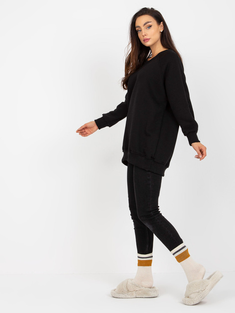 Hurt Czarna dresowa bluza bez kaptura z okrągłym dekoltem Remy