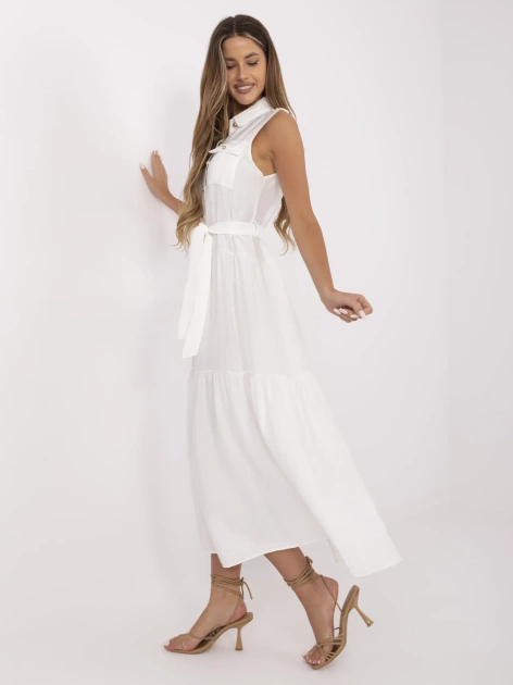 Biała długa sukienka bez rękawów