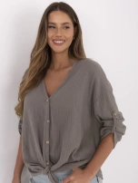 Ciemnoszara bawełniana koszula z muślinu