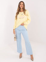 Jasnożółta damska bluza oversize z napisami RUE PARIS 