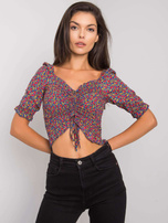 Niebieska bluzka z marszczeniem Bahia RUE PARIS