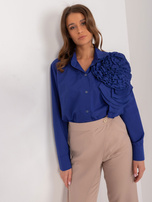 Hurtownia Kobaltowa koszula klasyczna z aplikacją