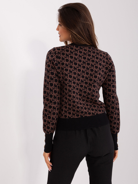 Hurt Czarno-brązowy sweter klasyczny z wzorem