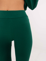 Hurtownia Ciemnozielony dresowy komplet z bluzą oversize