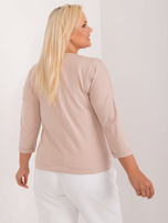 Hurtownia online Beżowa bluzka plus size z nadrukiem