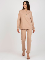 Hurtownia Camelowy komplet casualowy z bluzą