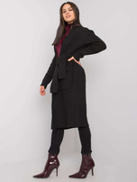 Czarny kardigan z wiązaniem Cordie RUE PARIS