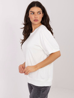 Ecru bluzka basic z krótkim rękawem